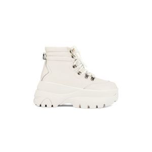Steve Madden Husky Boot White Leather Platform
